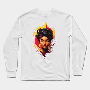 art of an black woman head Long Sleeve T-Shirt